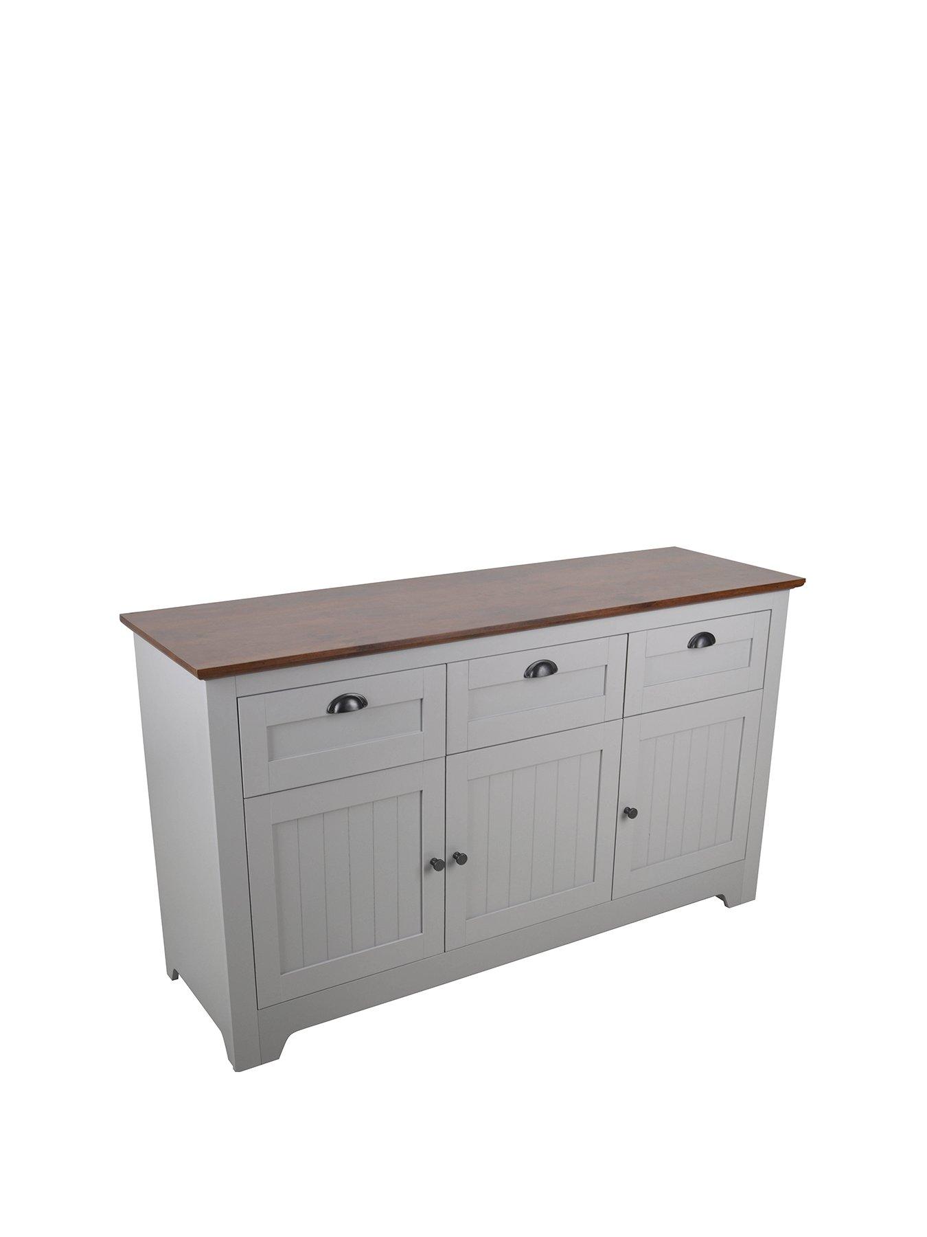 Image 3 of 4 of Very Home Devon Large Sideboard - Grey/Walnut Effect