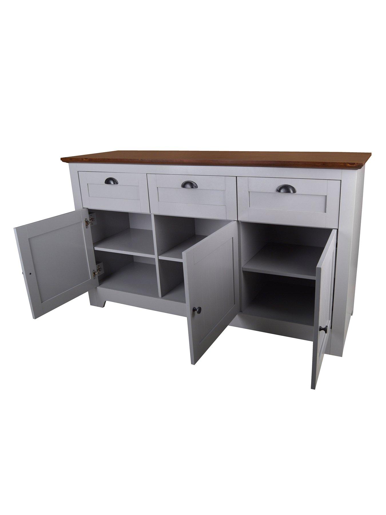 Image 4 of 4 of Very Home Devon Large Sideboard - Grey/Walnut Effect