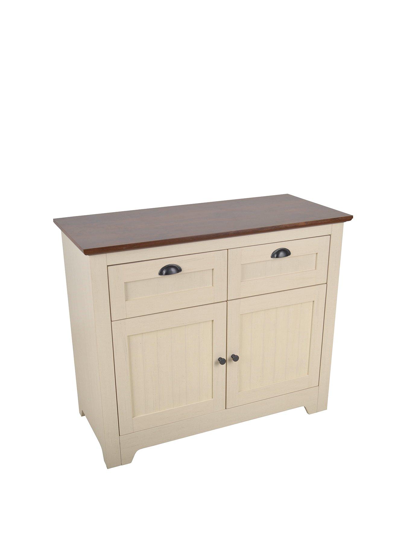 Cream and store walnut sideboard