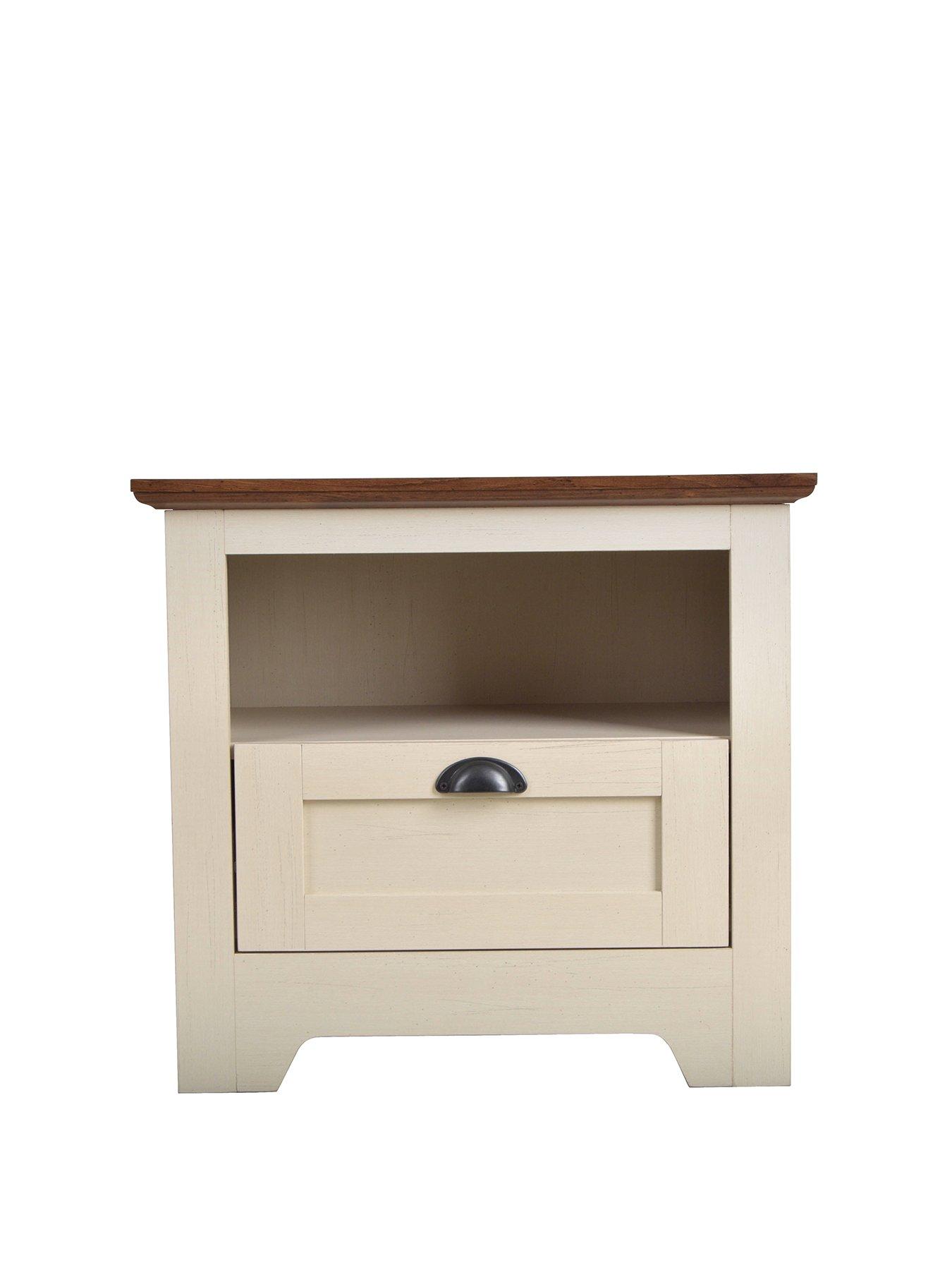 very-home-devon-1-drawer-lamp-table-ivorywalnut-effect