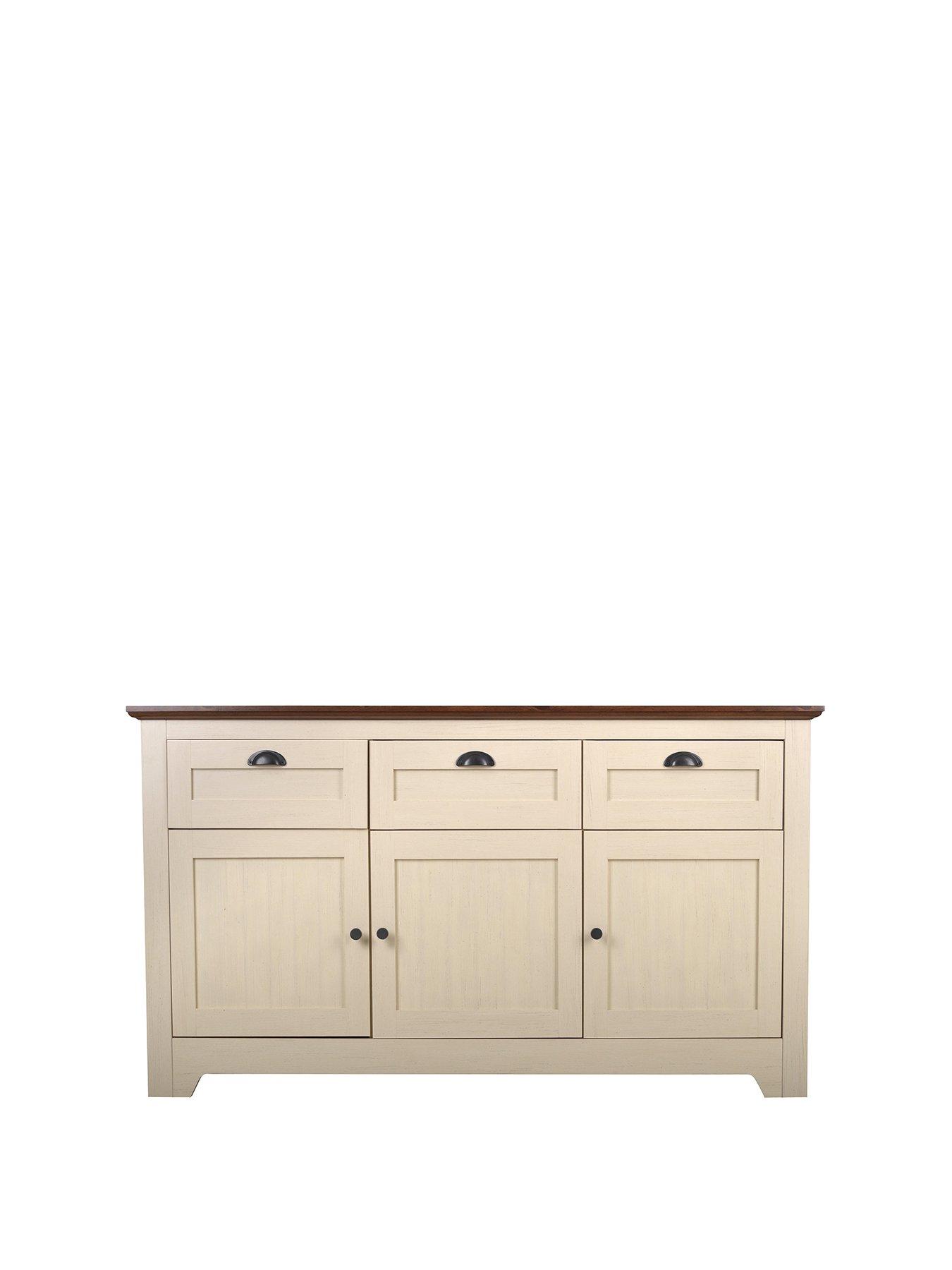Image 1 of 5 of Very Home Devon Large Sideboard - Ivory/Walnut Effect