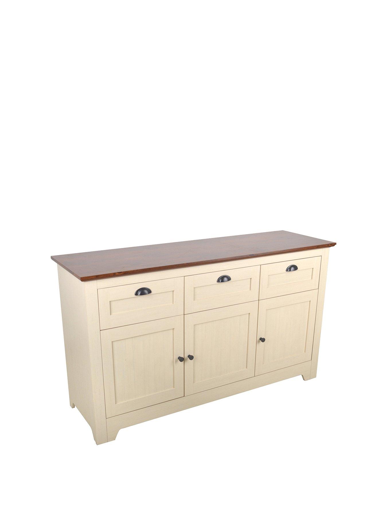 Image 3 of 5 of Very Home Devon Large Sideboard - Ivory/Walnut Effect
