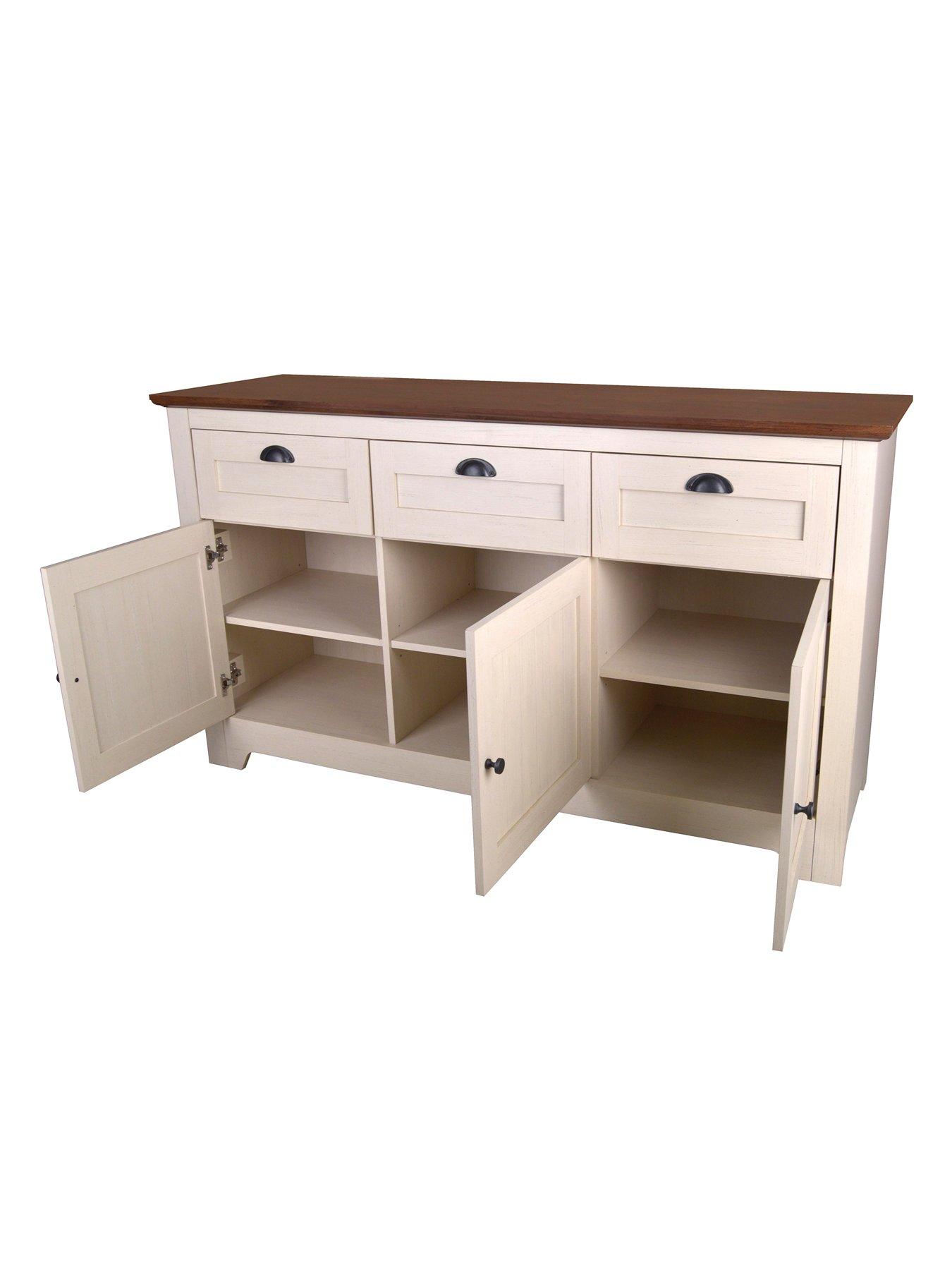 Image 5 of 5 of Very Home Devon Large Sideboard - Ivory/Walnut Effect