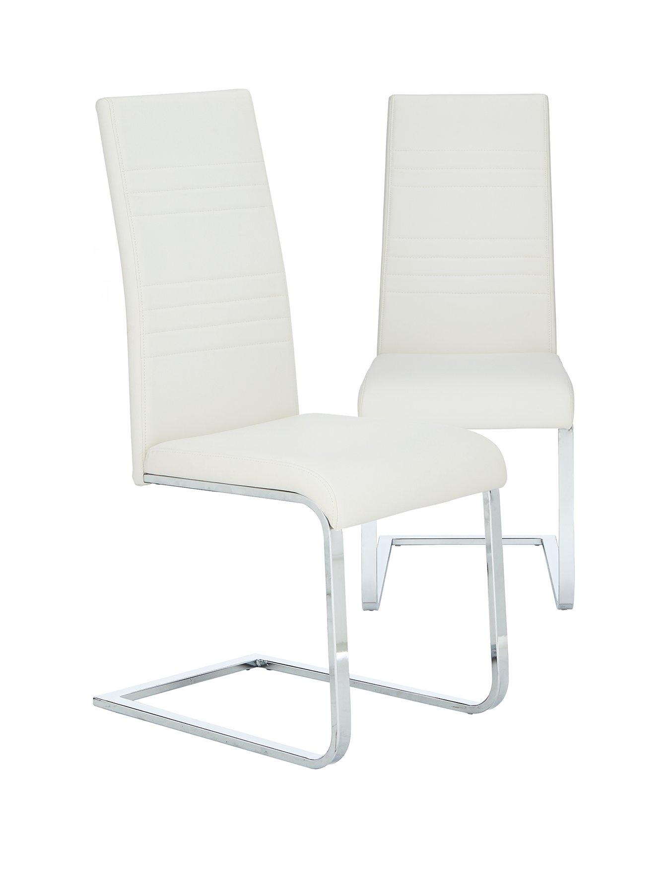 White faux deals leather side chair