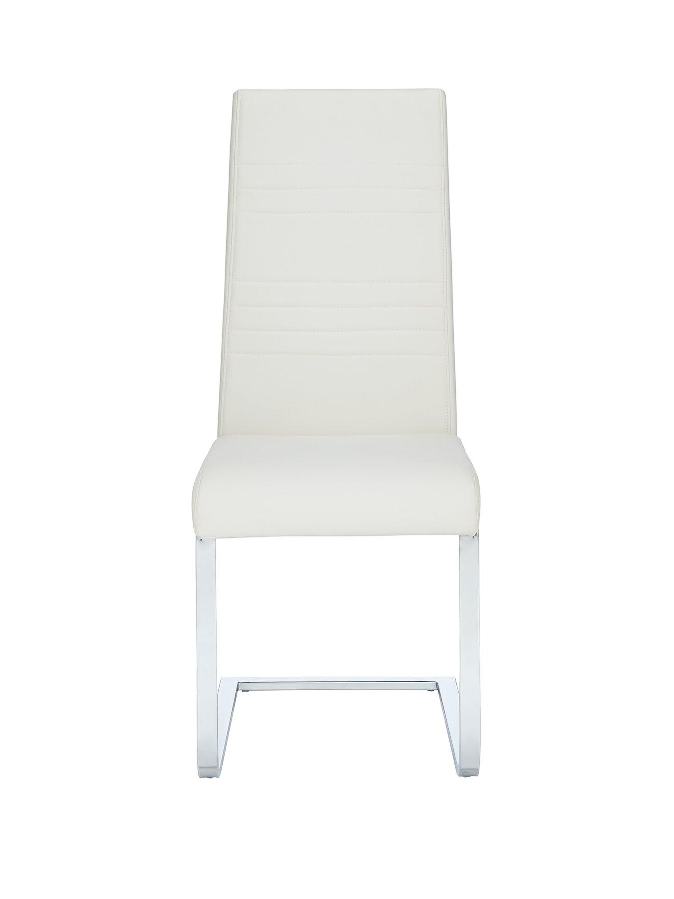 White faux deals leather side chair