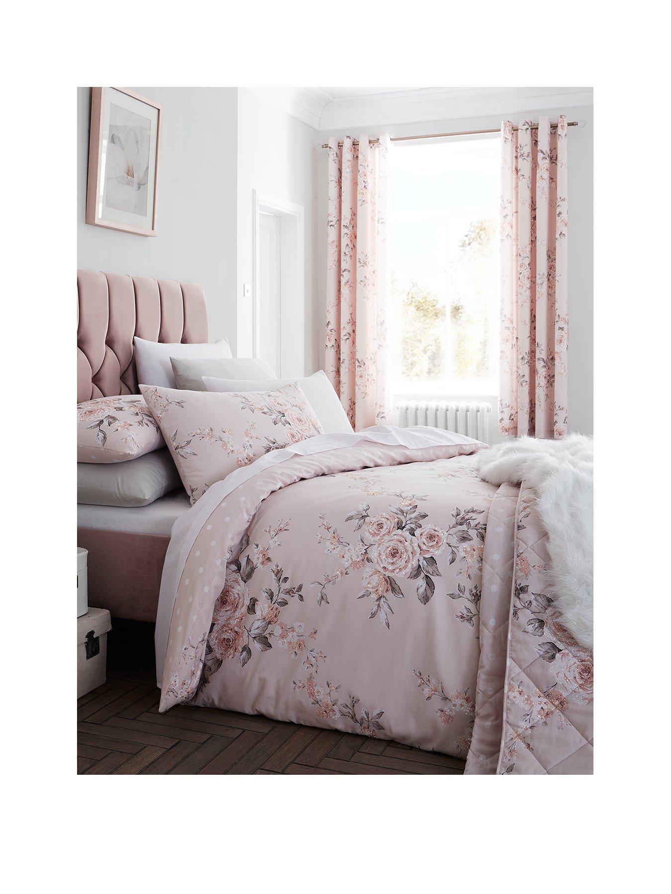 catherine-lansfield-canterbury-glitter-bedspread-throw-blush-pinkstillFront