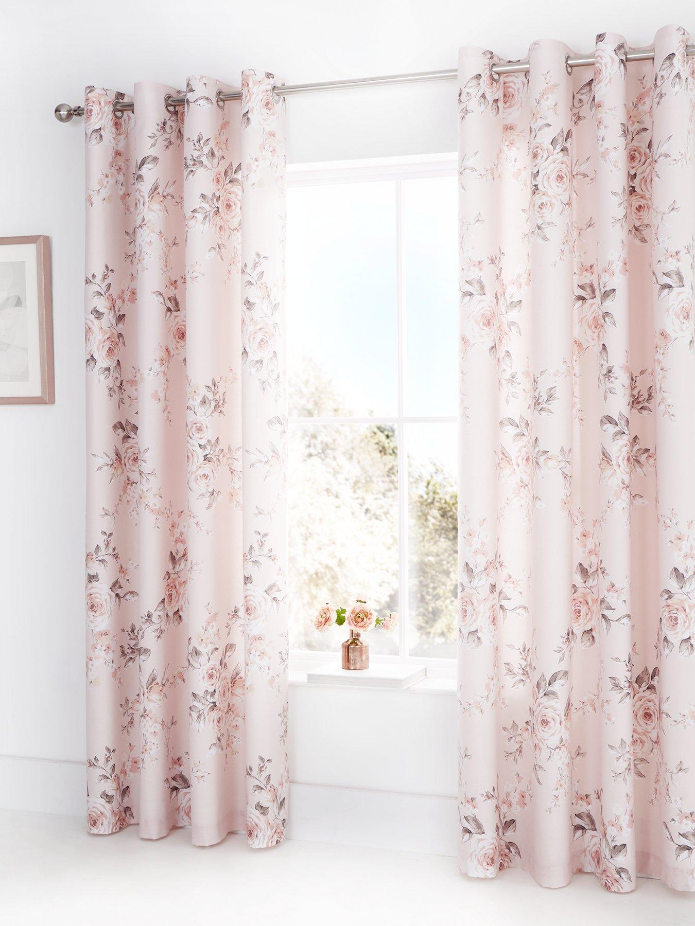 Catherine Lansfield Canterbury Glitter Eyelet Curtains W168xD183cm(W66xD72inches)