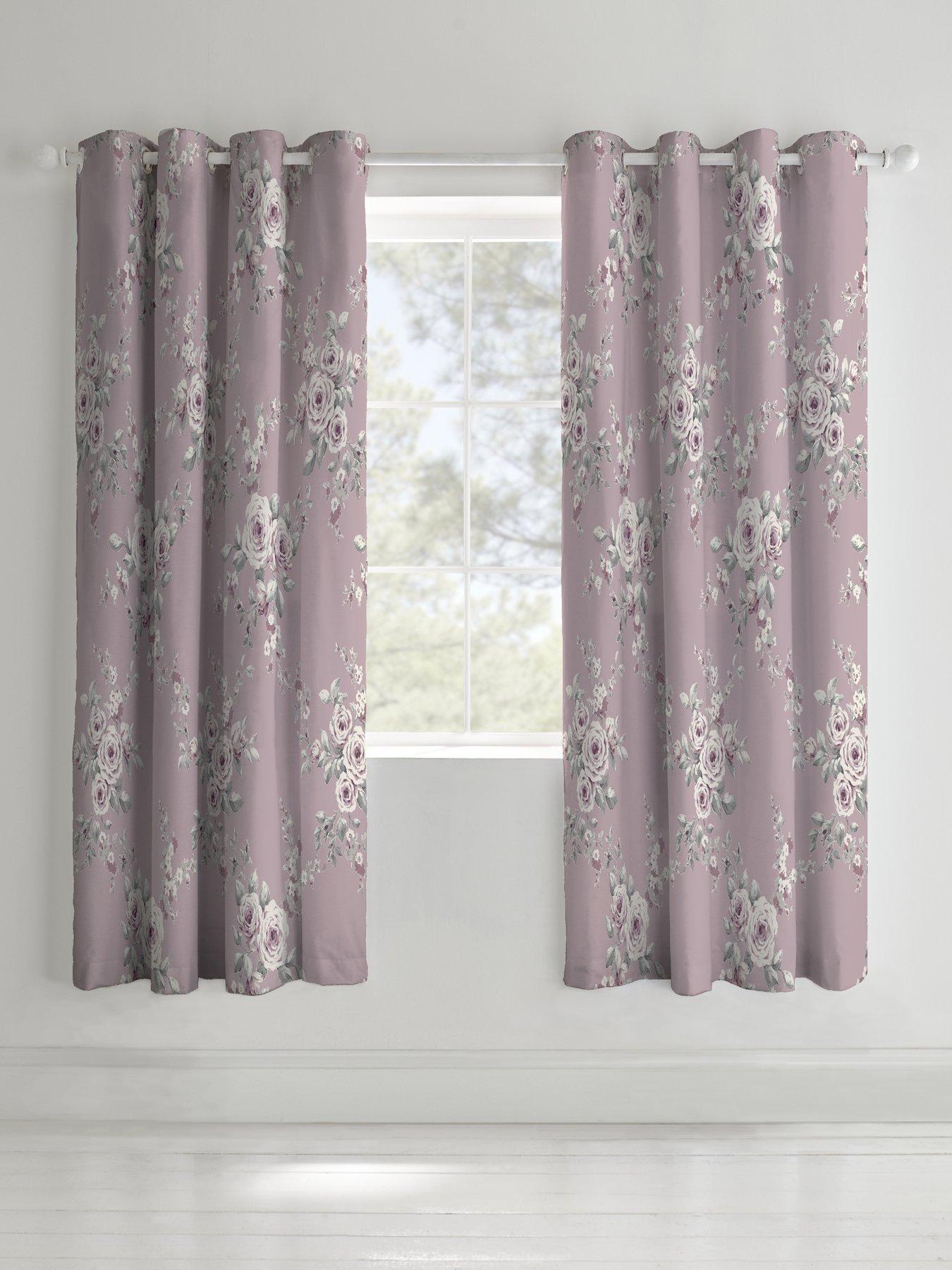 Image 1 of 5 of Catherine Lansfield Canterbury Glitter Eyelet Curtains W168xD183cm(W66xD72inches)