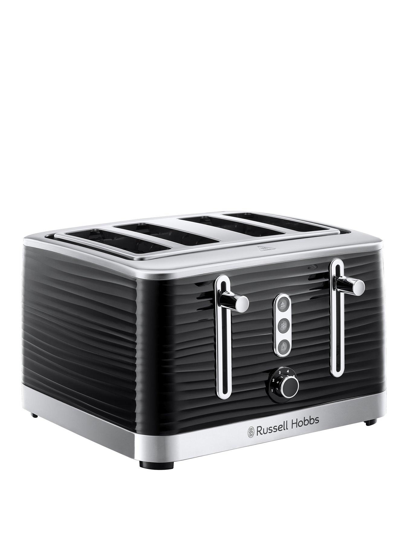 Russell Hobbs Inspire 4 Slice Black Textured Plastic Toaster - 24381