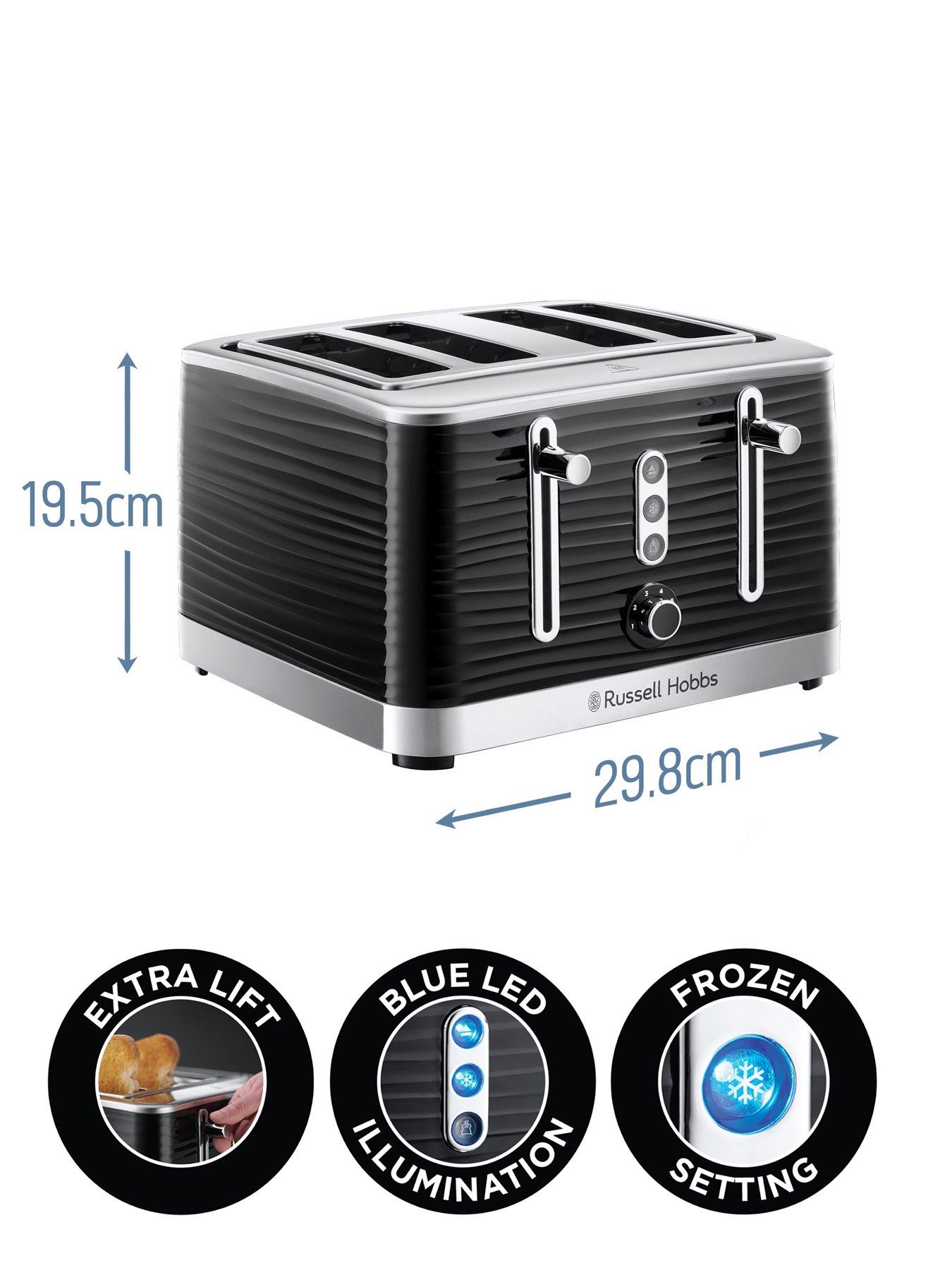 Image 7 of 8 of Russell Hobbs Inspire 4 Slice Black Textured Plastic Toaster - 24381
