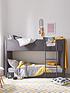 very-home-lubananbspfabric-bunk-bed-frame-with-mattress-options-buy-and-save-greystillFront