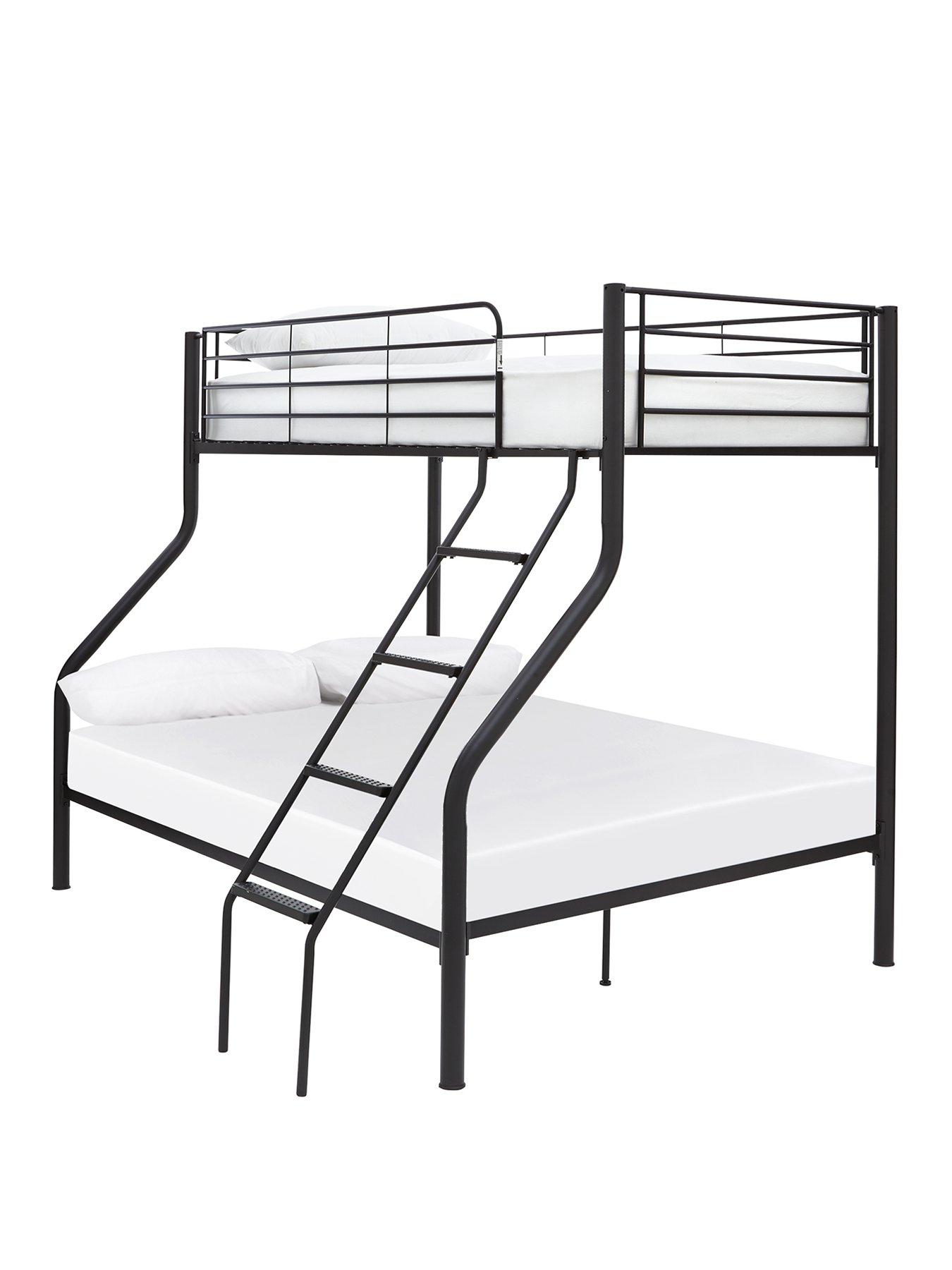 Image 2 of 4 of Very Home Domino Metal Trio Bunk Bed with Optional Mattresses - with Ladder and Top Bunk&nbsp;Guard Rail
