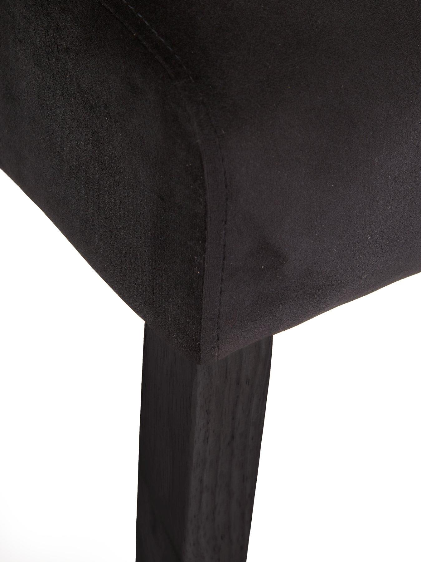 Image 6 of 7 of Very Home Pair Of Velvet Scroll Back Dining Chairs - Black&nbsp;- FSC&reg; Certified