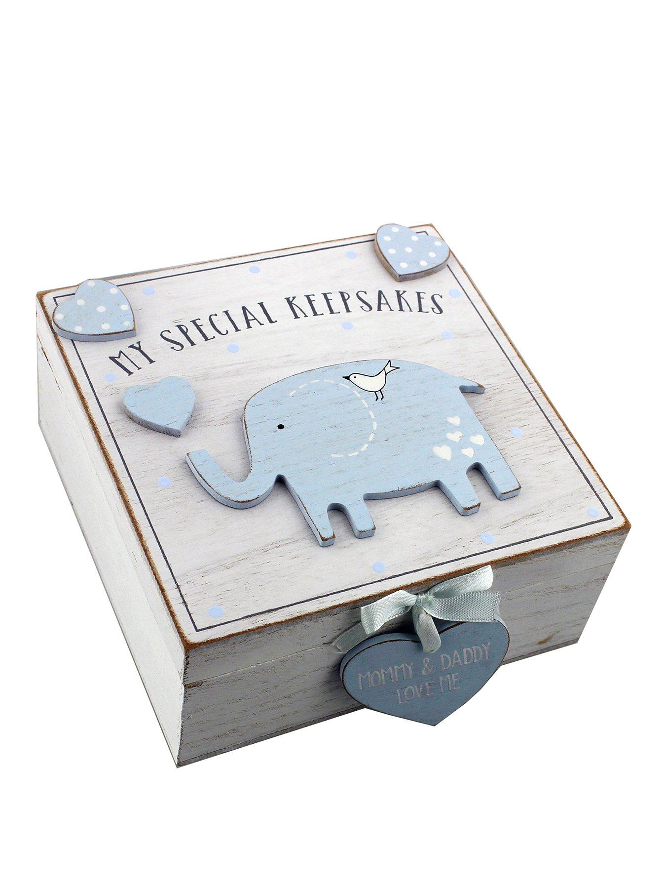 Image 1 of 2 of Petit Cheri MDF My Special Keepsake Box 16cm x 16cm &ndash; Blue/Pink