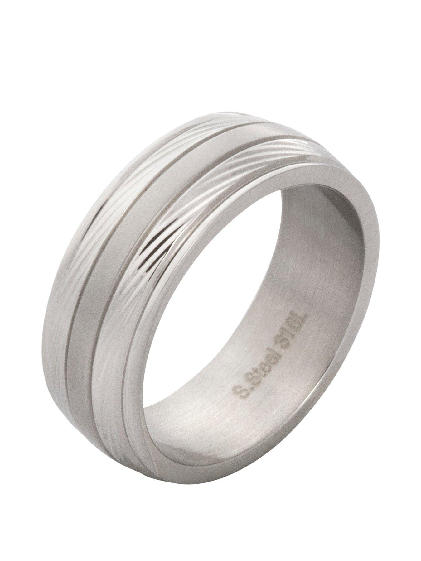 undefined IP Silver  &  Stainless Steel Mens Ring