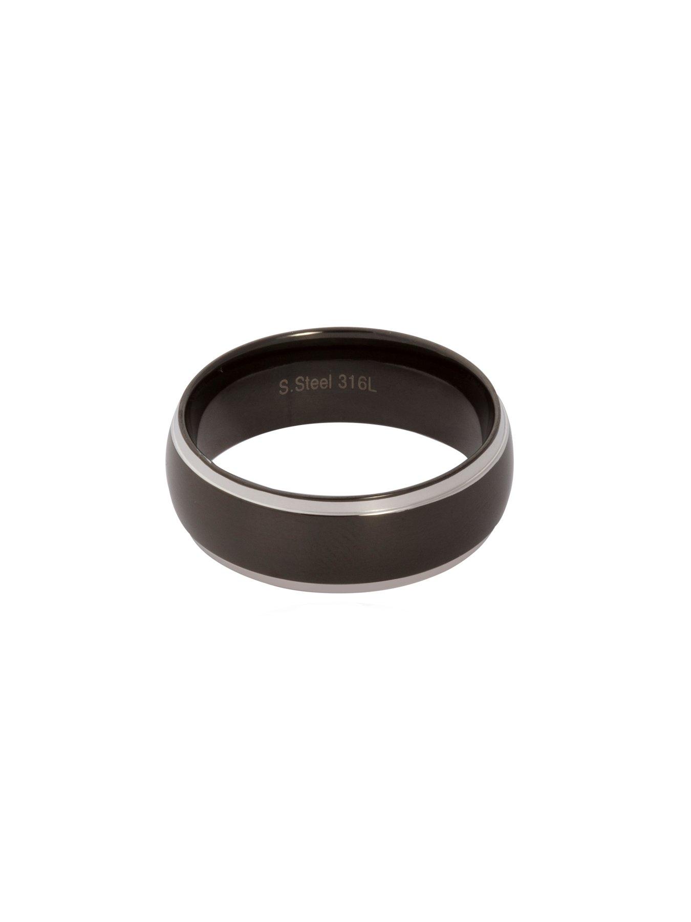 Image 2 of 4 of The Love Collection Stainless Steel &amp; Black Ion&nbsp;Mens Ring