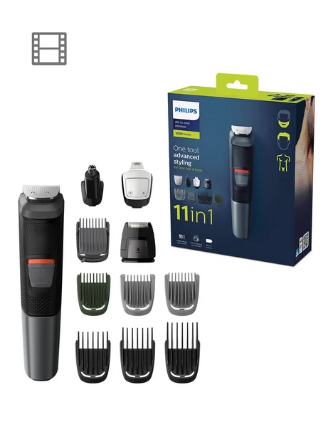 prod1088083622: Series 5000 11-in-1 Multi Grooming Kit for Beard, Hair and Body with Nose Trimmer Attachment - MG5730/33