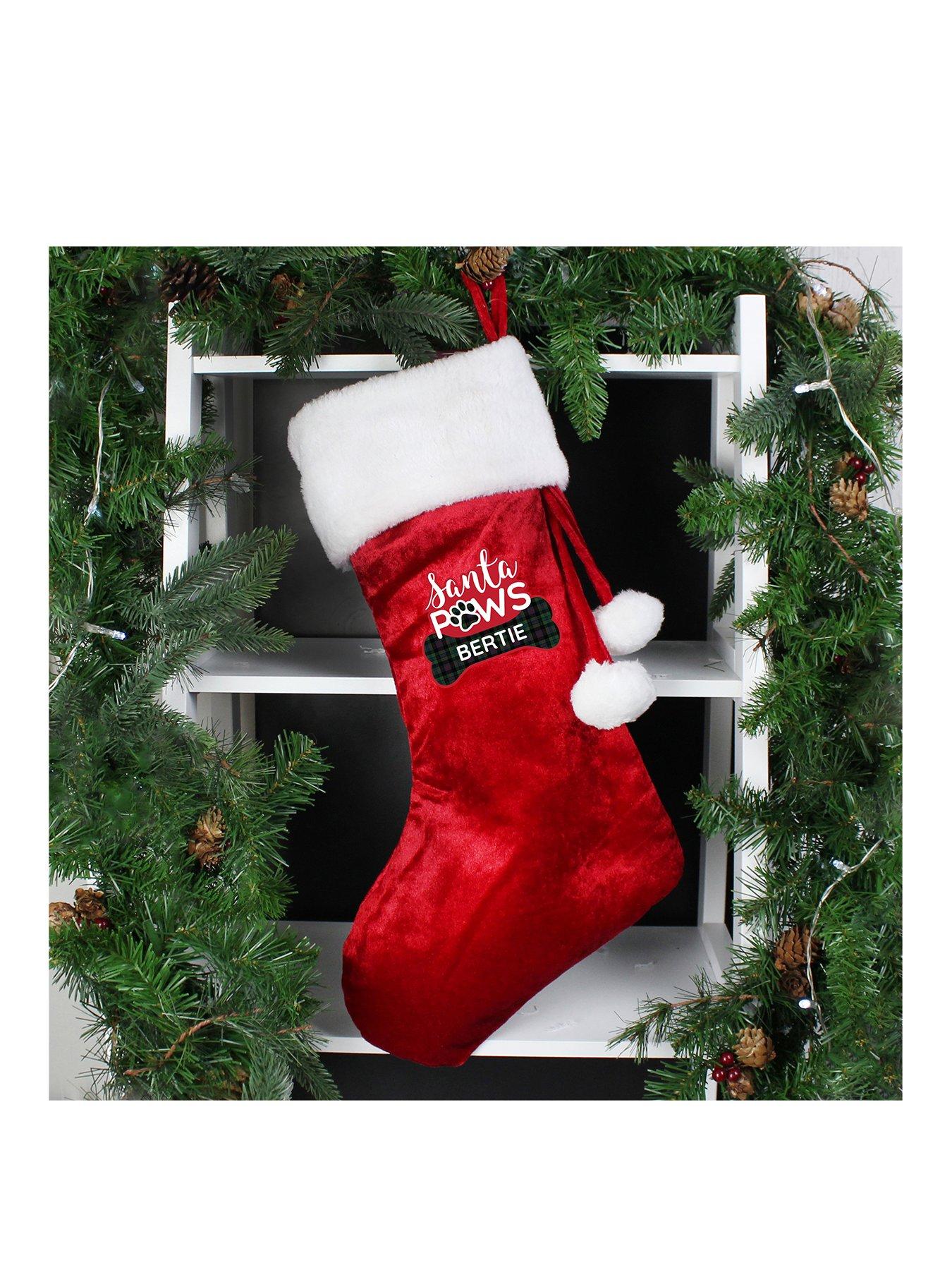 Personalised Santa Paws Christmas Dog Stocking