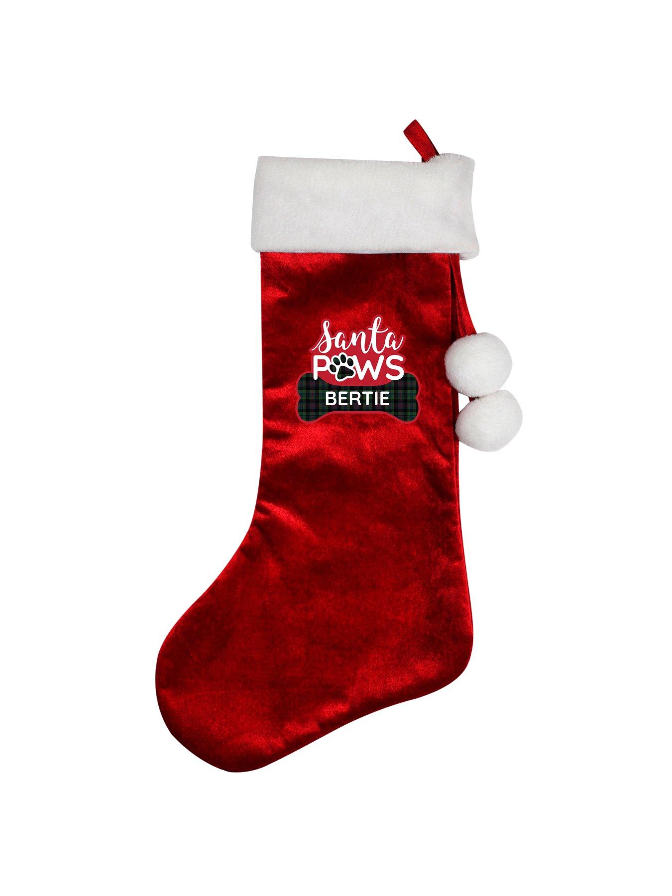 Image 2 of 2 of Personalised Santa Paws Christmas Dog Stocking