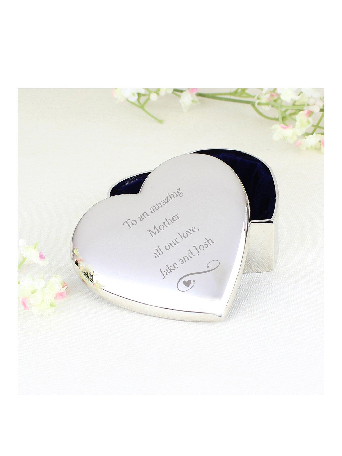 Image 1 of 3 of The Personalised Memento Company Personalised Heart Trinket Box