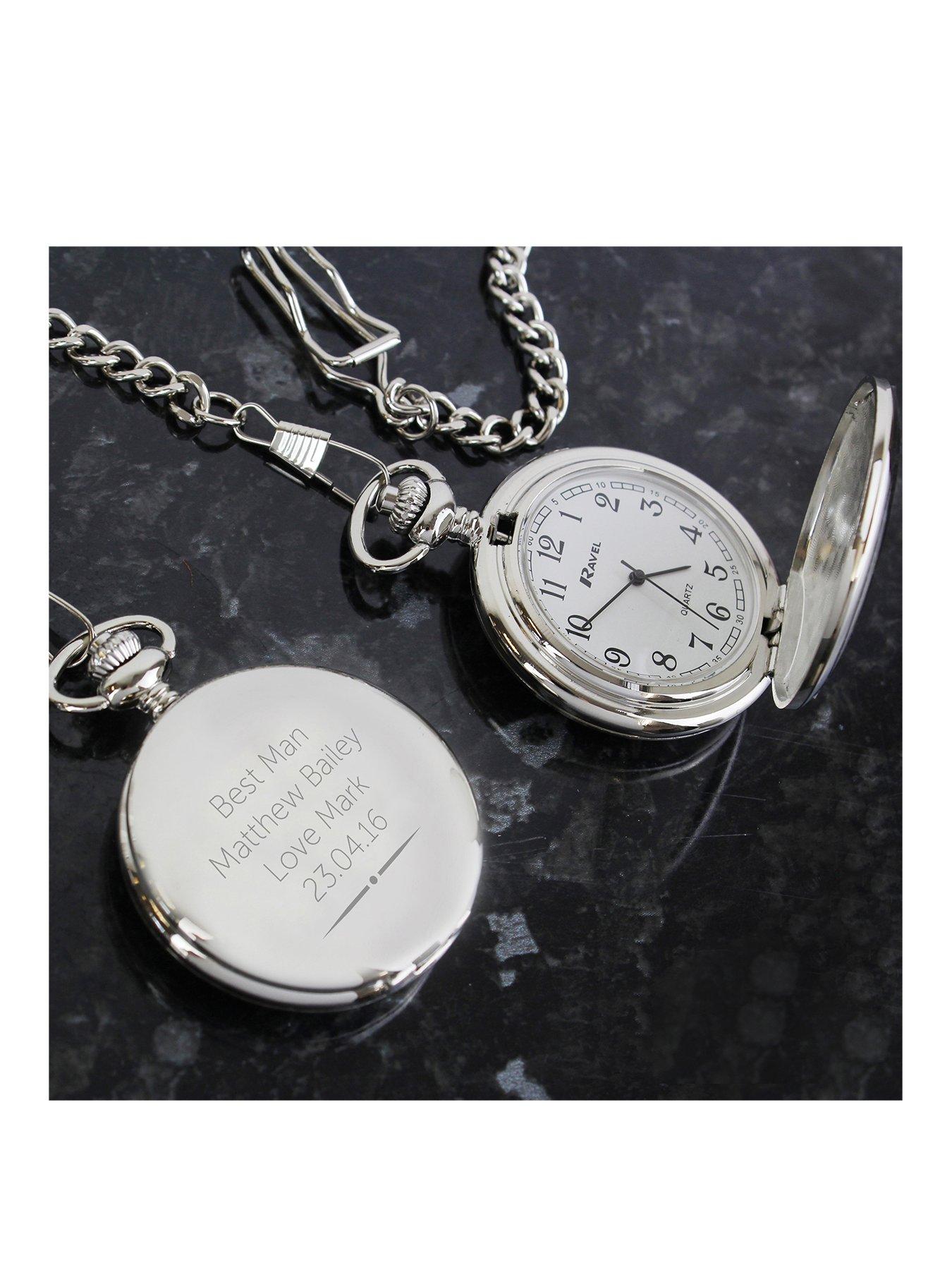 Image 1 of 4 of The Personalised Memento Company Personalised Pocket Watch - Comes With A 35 cm Chain