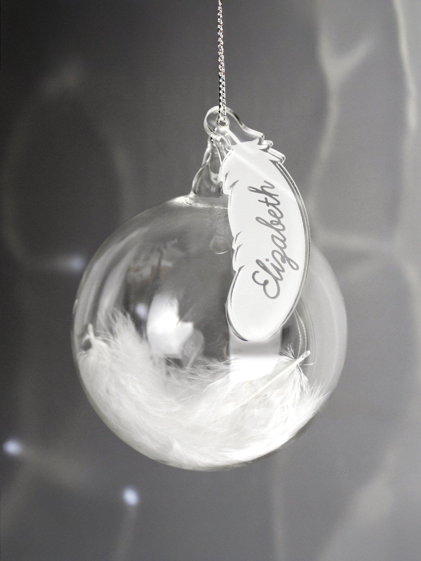 Image 2 of 2 of The Personalised Memento Company Personalised Feather Bauble