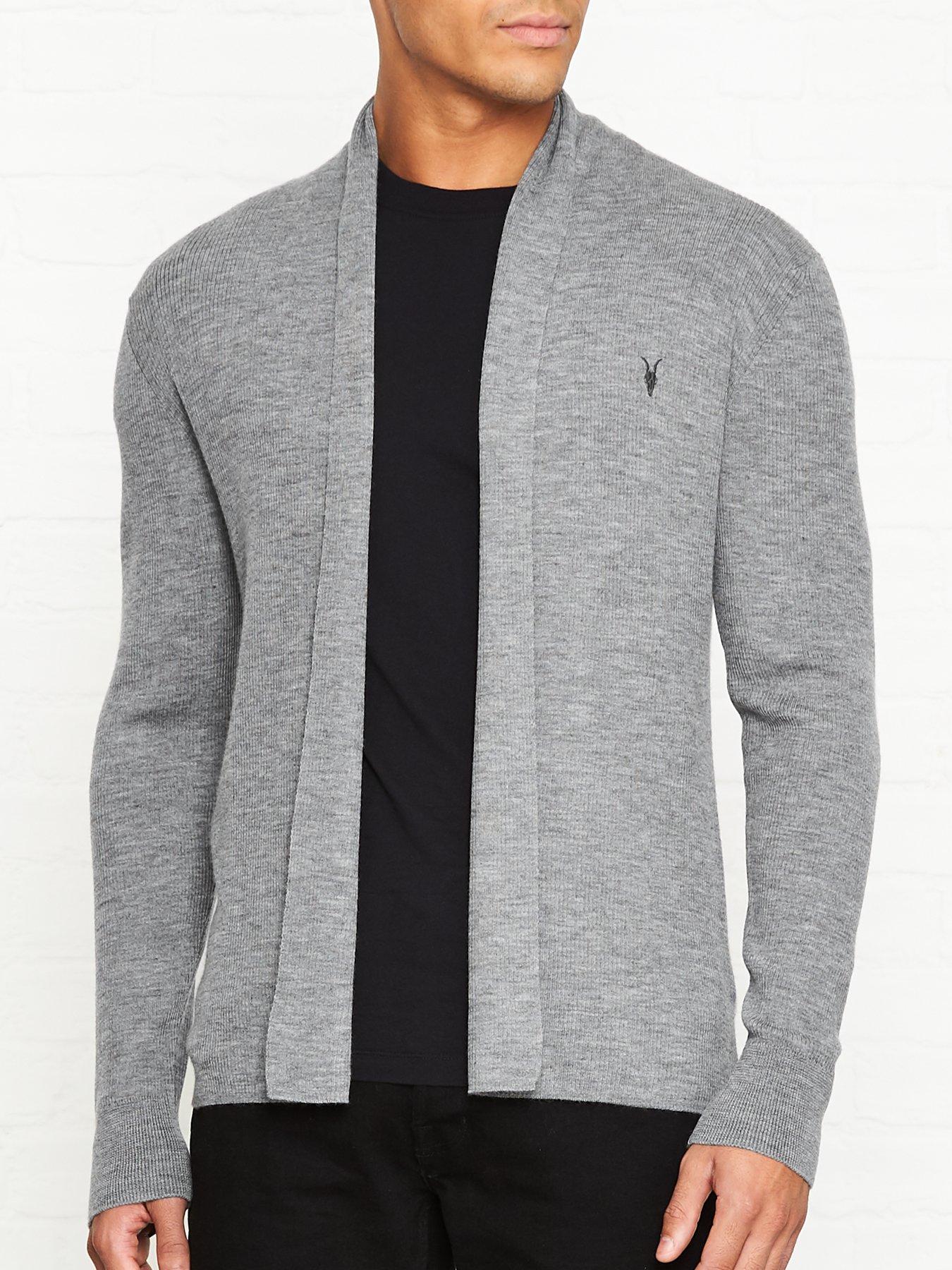 Mode Merino Open Cardigan Grey Marl