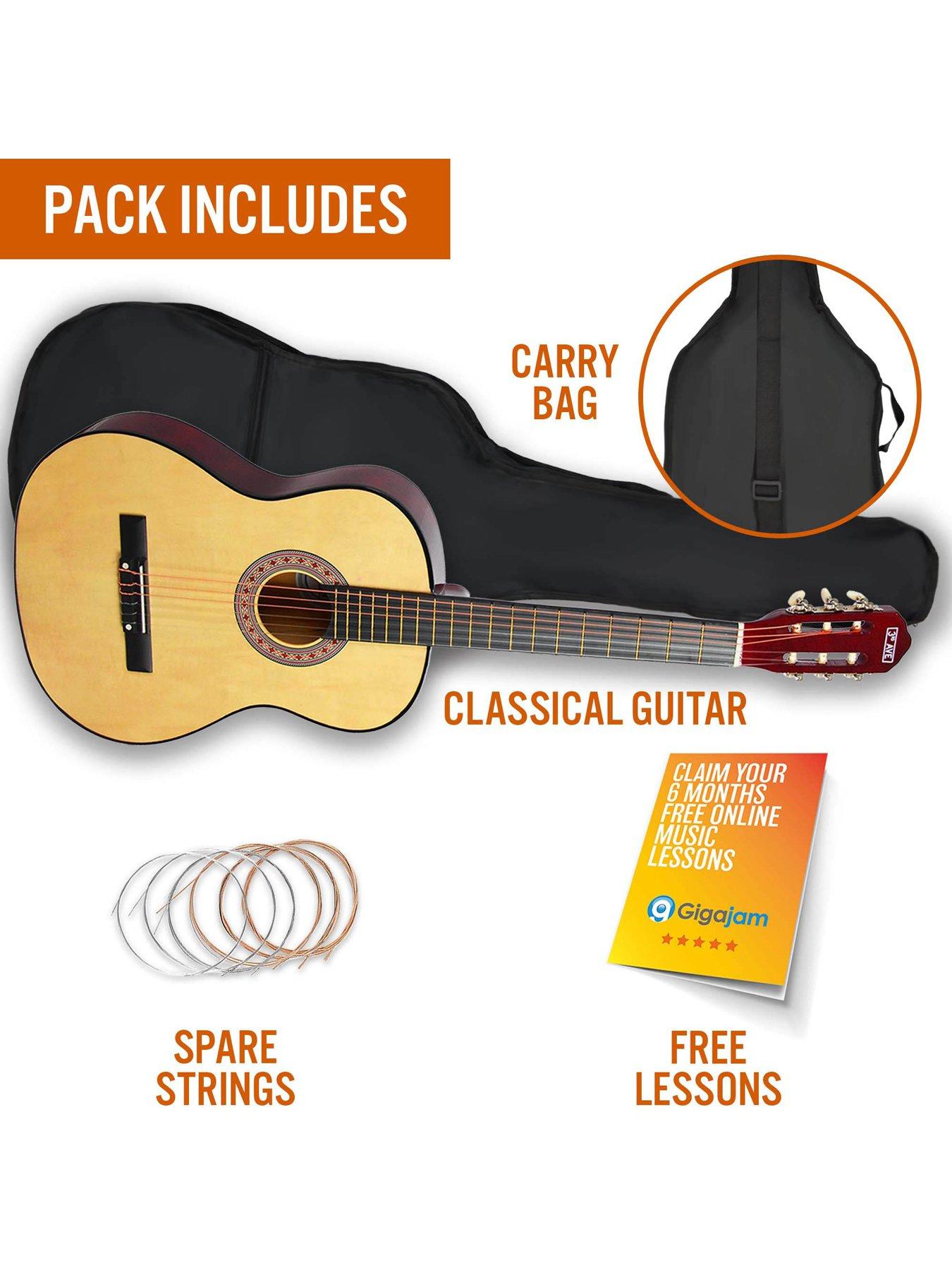 Image 3 of 6 of 3rd Avenue Full Size 4/4 Classical Guitar Beginner Bundle - 6 Months FREE Lessons - Natural