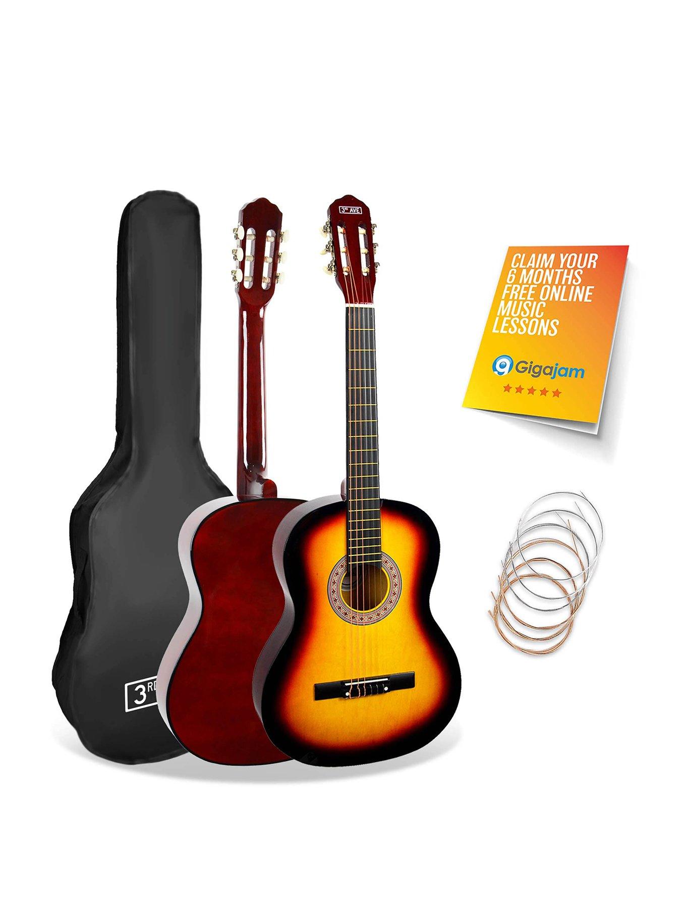 3rd-avenue-34-size-kids-classical-guitar-beginner-bundle-6-months-free-lessons-sunburst