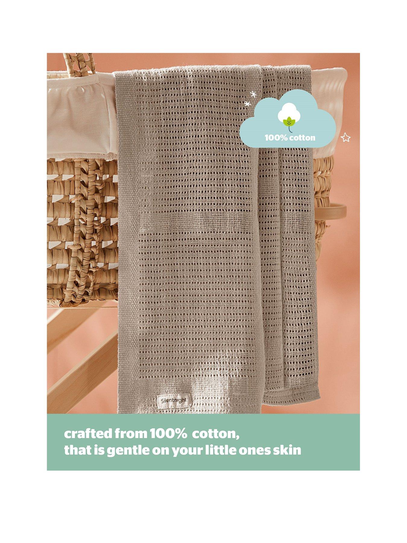 Image 2 of 7 of Silentnight Safe Nights 2 Pack 100% Cotton Cellular Blanket 75cm x 95cm - Grey