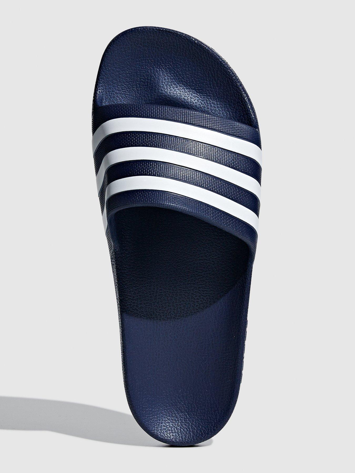 Blue adidas sliders hotsell