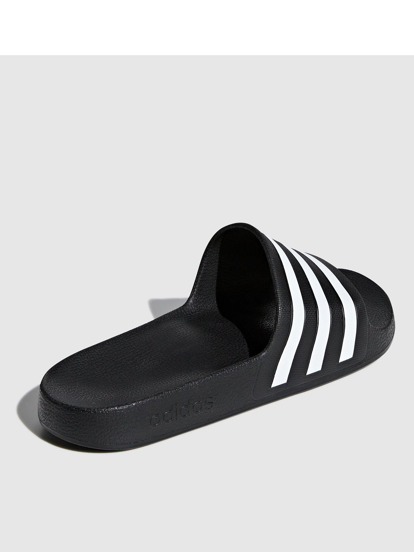 adidas-sportswear-mens-adilette-aqua-sliders-blackwhitestillFront