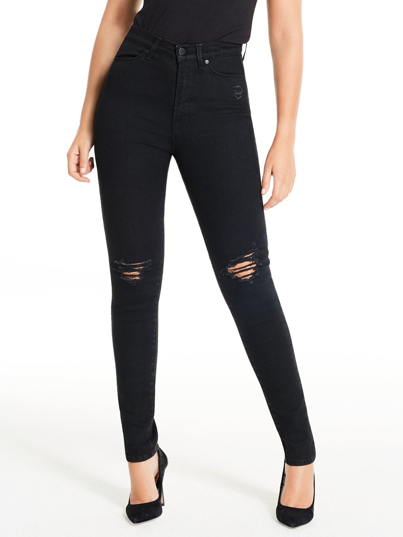 600px x 800px - Michelle Keegan Premium Skinny Distressed Jeans - Black | Very Ireland