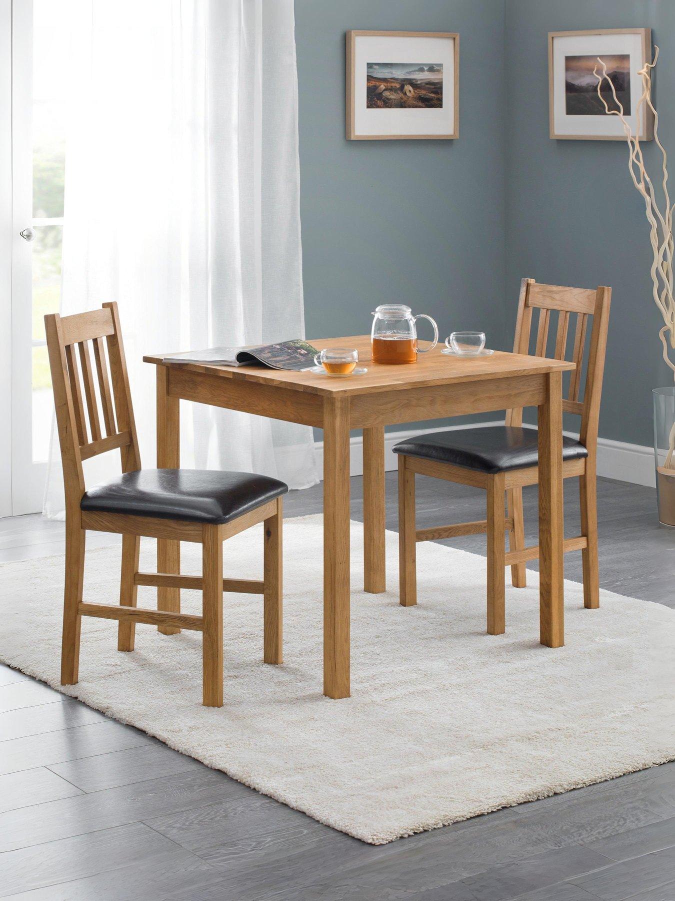 Image 1 of 5 of Julian Bowen Coxmoor 75 x 75 cm&nbsp;Square Solid Oak Dining Table + 2 Chairs