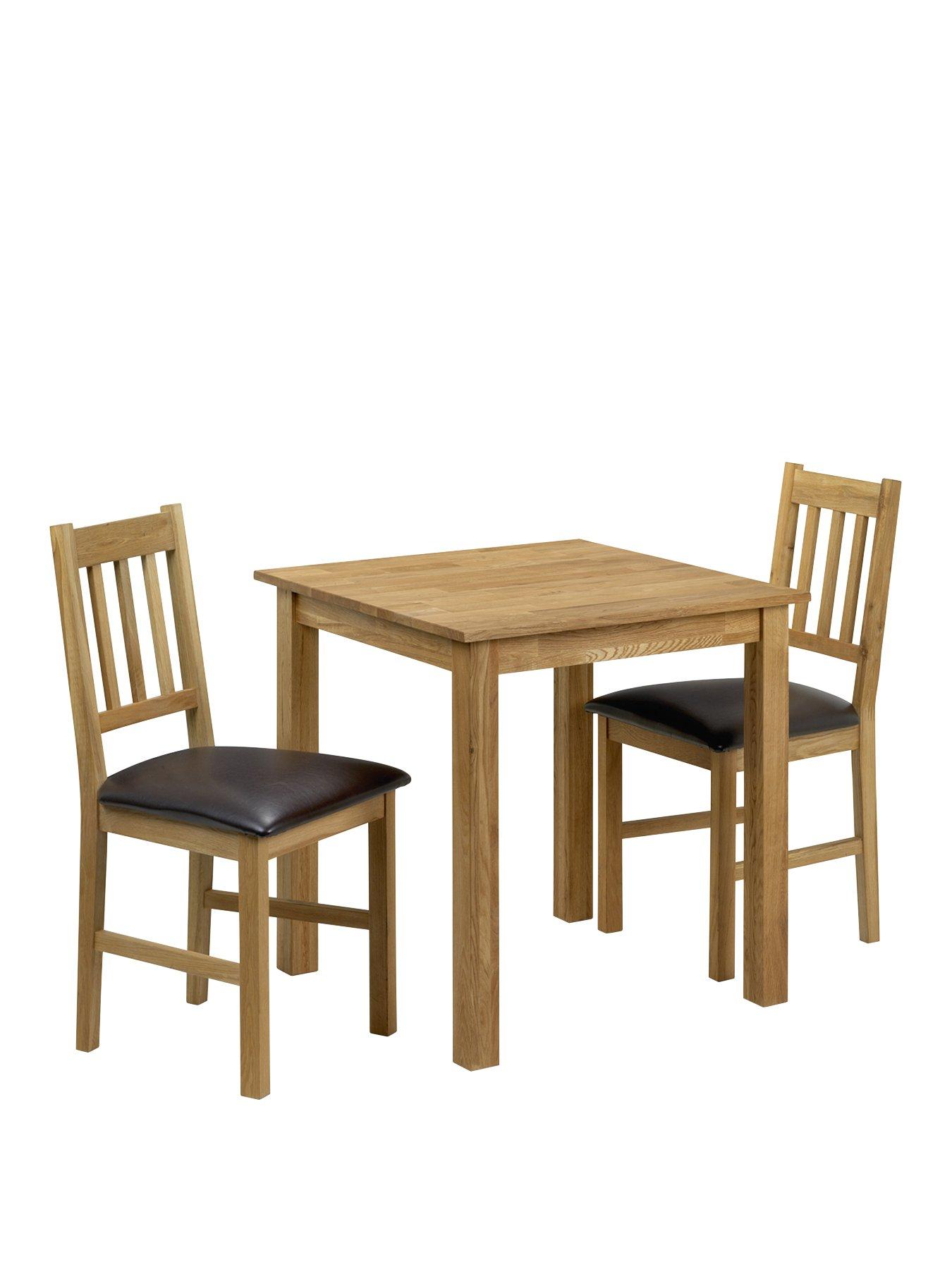 Image 2 of 5 of Julian Bowen Coxmoor 75 x 75 cm&nbsp;Square Solid Oak Dining Table + 2 Chairs