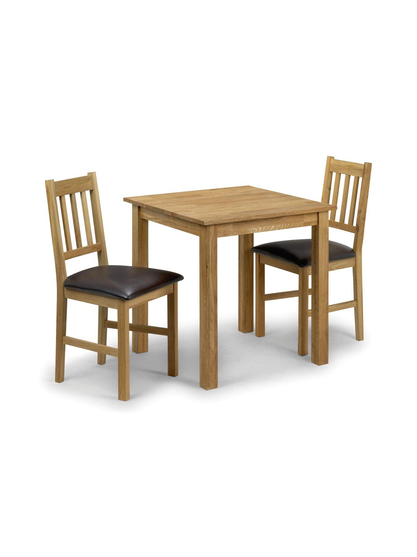Image 5 of 5 of Julian Bowen Coxmoor 75 x 75 cm&nbsp;Square Solid Oak Dining Table + 2 Chairs