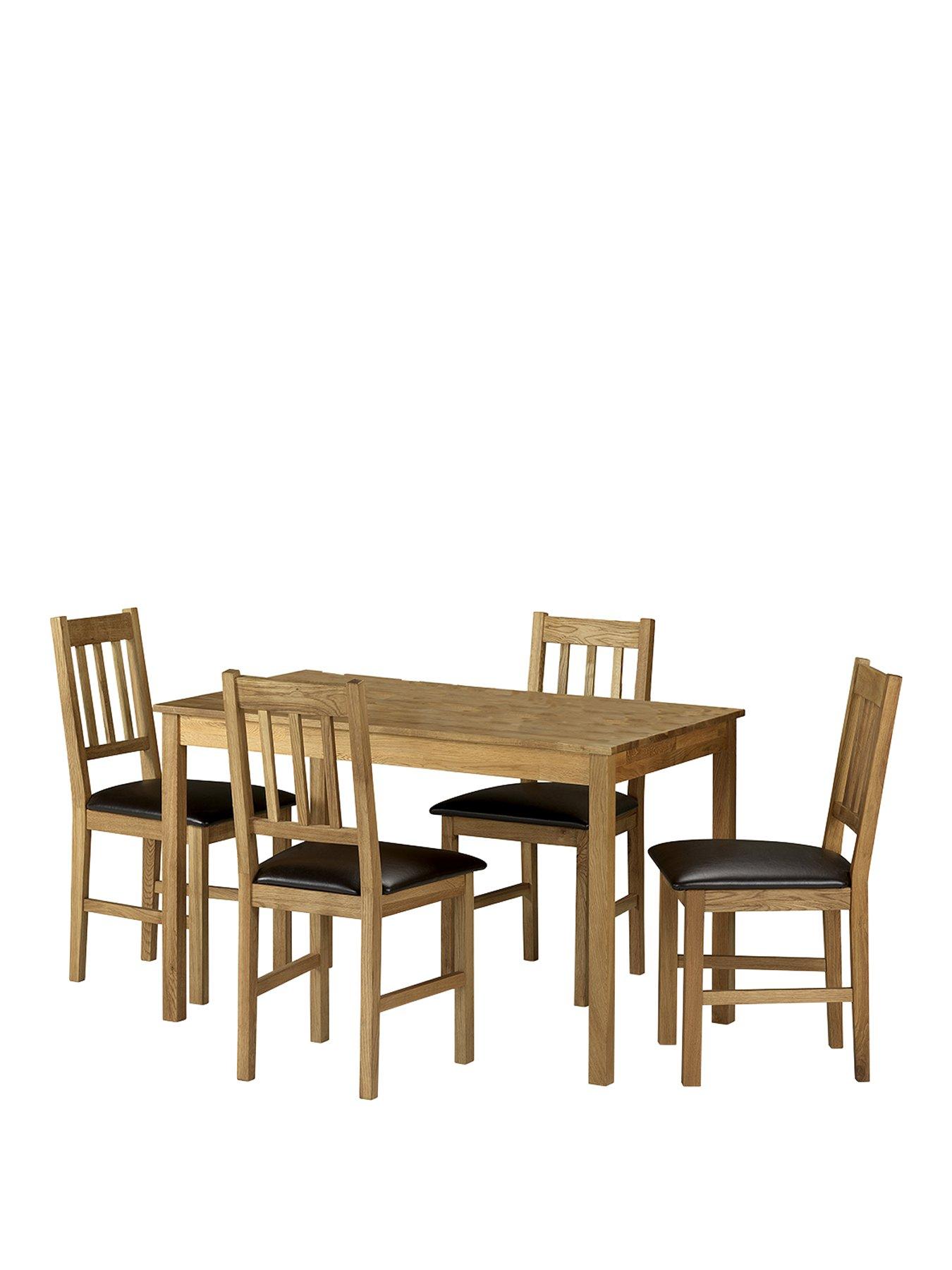 Image 2 of 5 of Julian Bowen Coxmoor 118 cm Solid Oak Dining Table + 4 Chairs