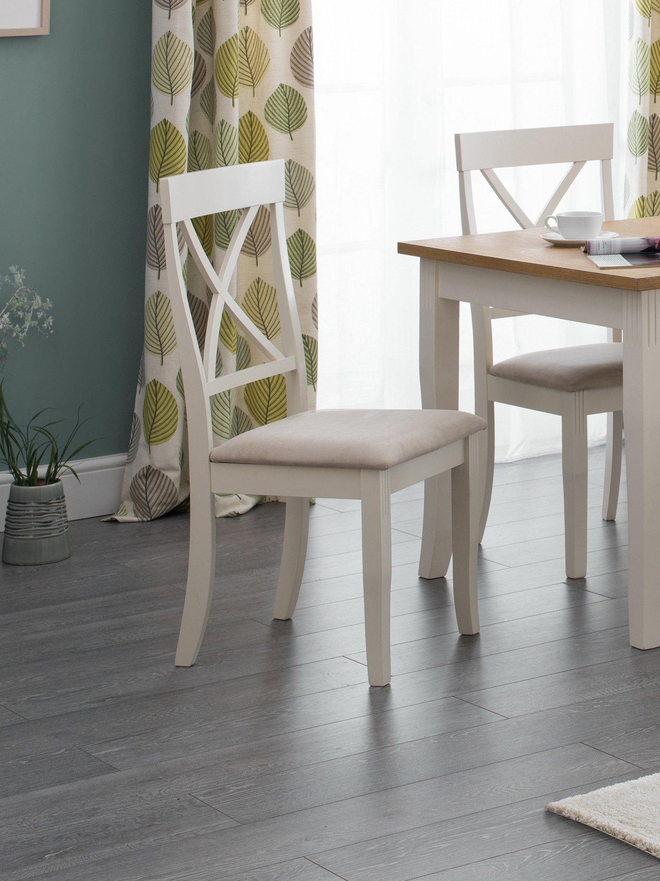 Image 1 of 3 of Julian Bowen Pair of Davenport Solid Wood Dining Chairs