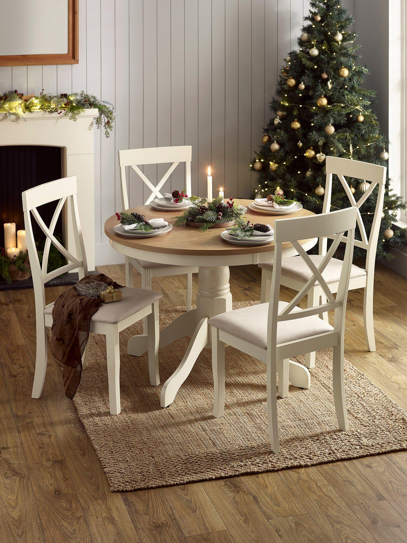 Image 3 of 3 of Julian Bowen Pair of Davenport Solid Wood Dining Chairs