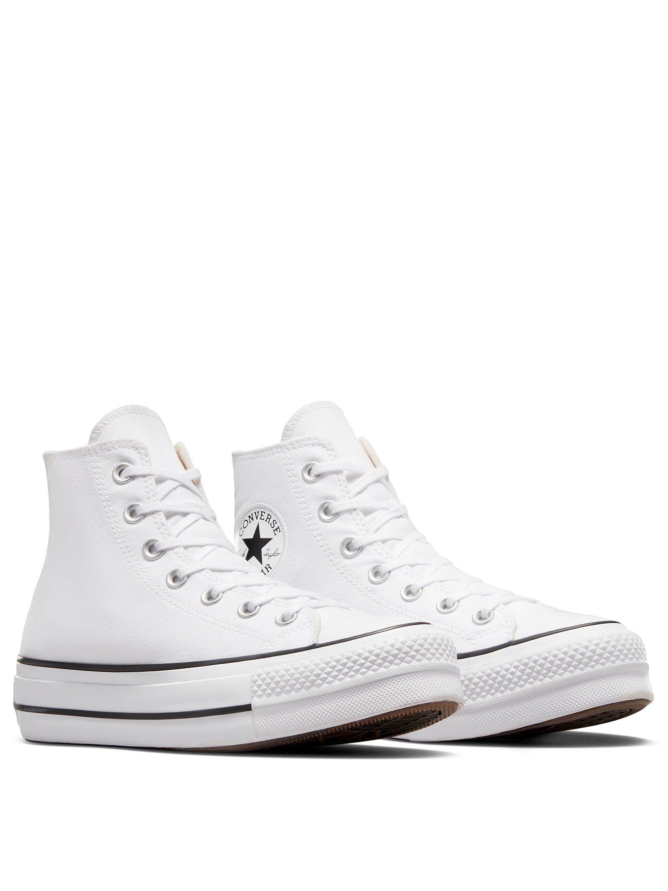 Image 2 of 8 of Converse Womens Lift Hi Top Trainers - White/Black