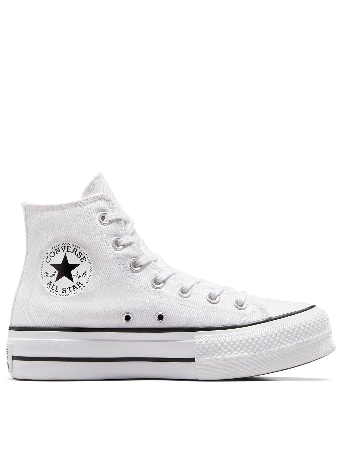 Image 4 of 8 of Converse Womens Lift Hi Top Trainers - White/Black