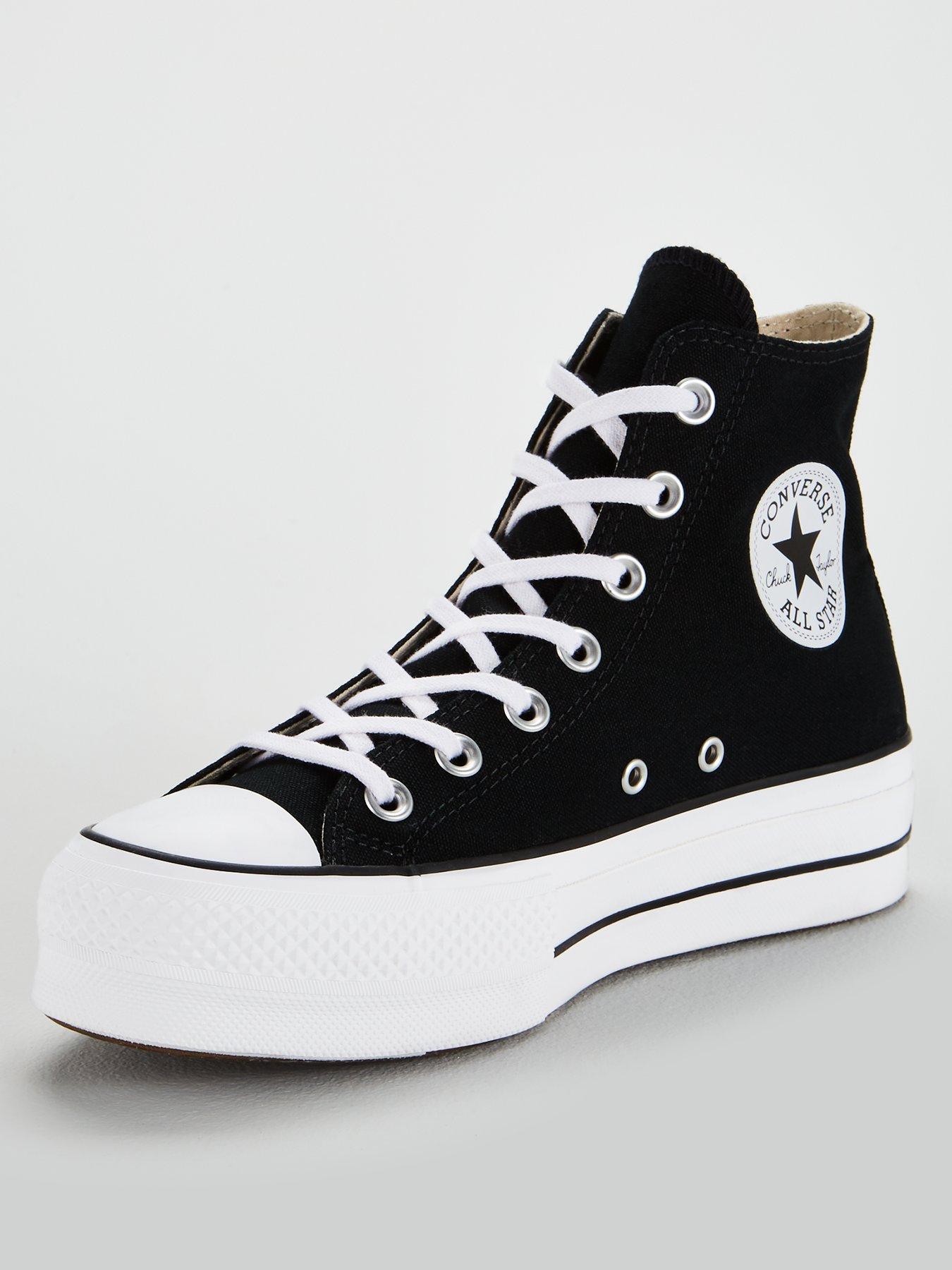 low top platform black converse
