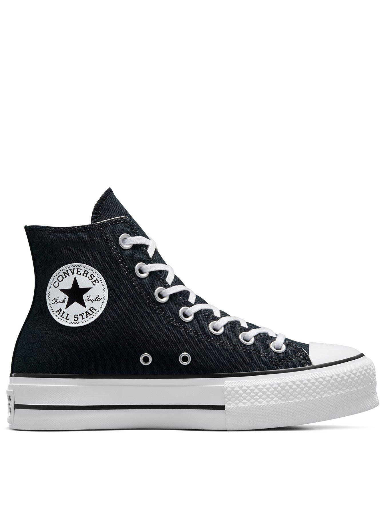 Image 1 of 7 of Converse Womens Lift Hi Top Trainers - Black/White