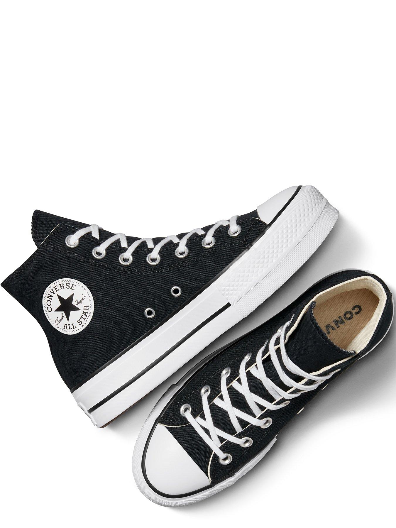 Image 4 of 7 of Converse Womens Lift Hi Top Trainers - Black/White