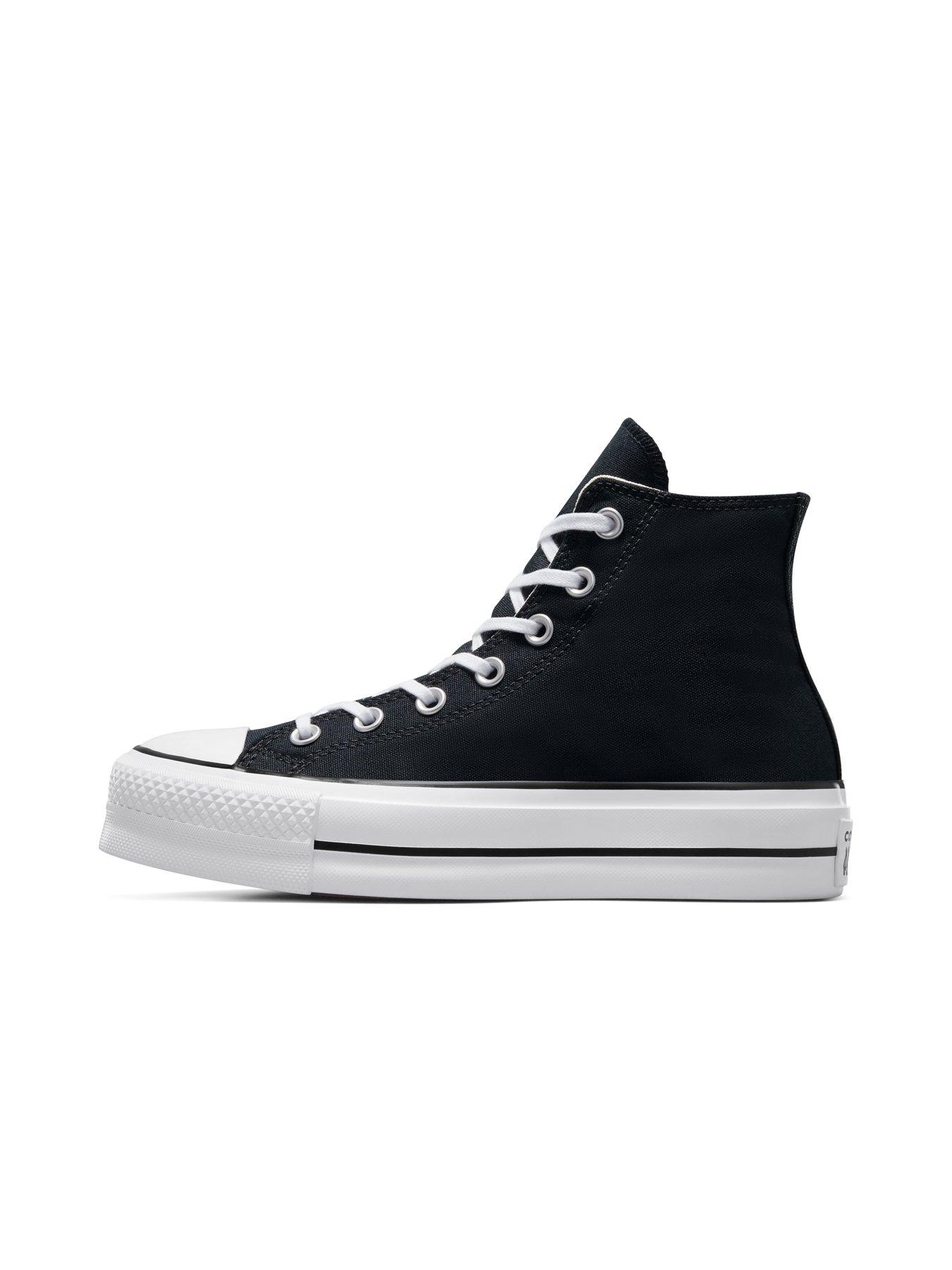 Image 6 of 7 of Converse Womens Lift Hi Top Trainers - Black/White
