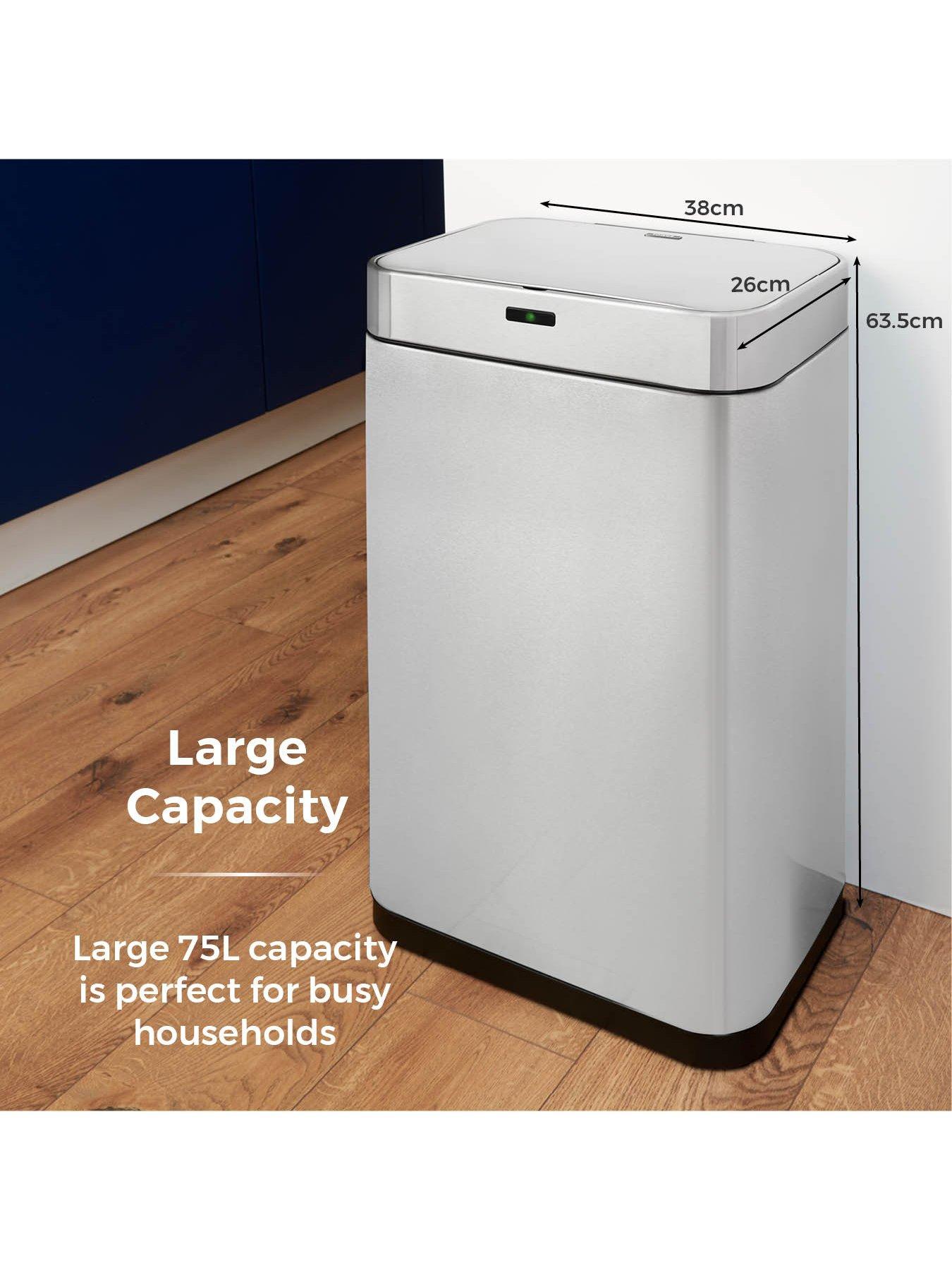 Image 4 of 7 of Tower 75-Litre Rectangular Sensor Bin &ndash; Matt Steel