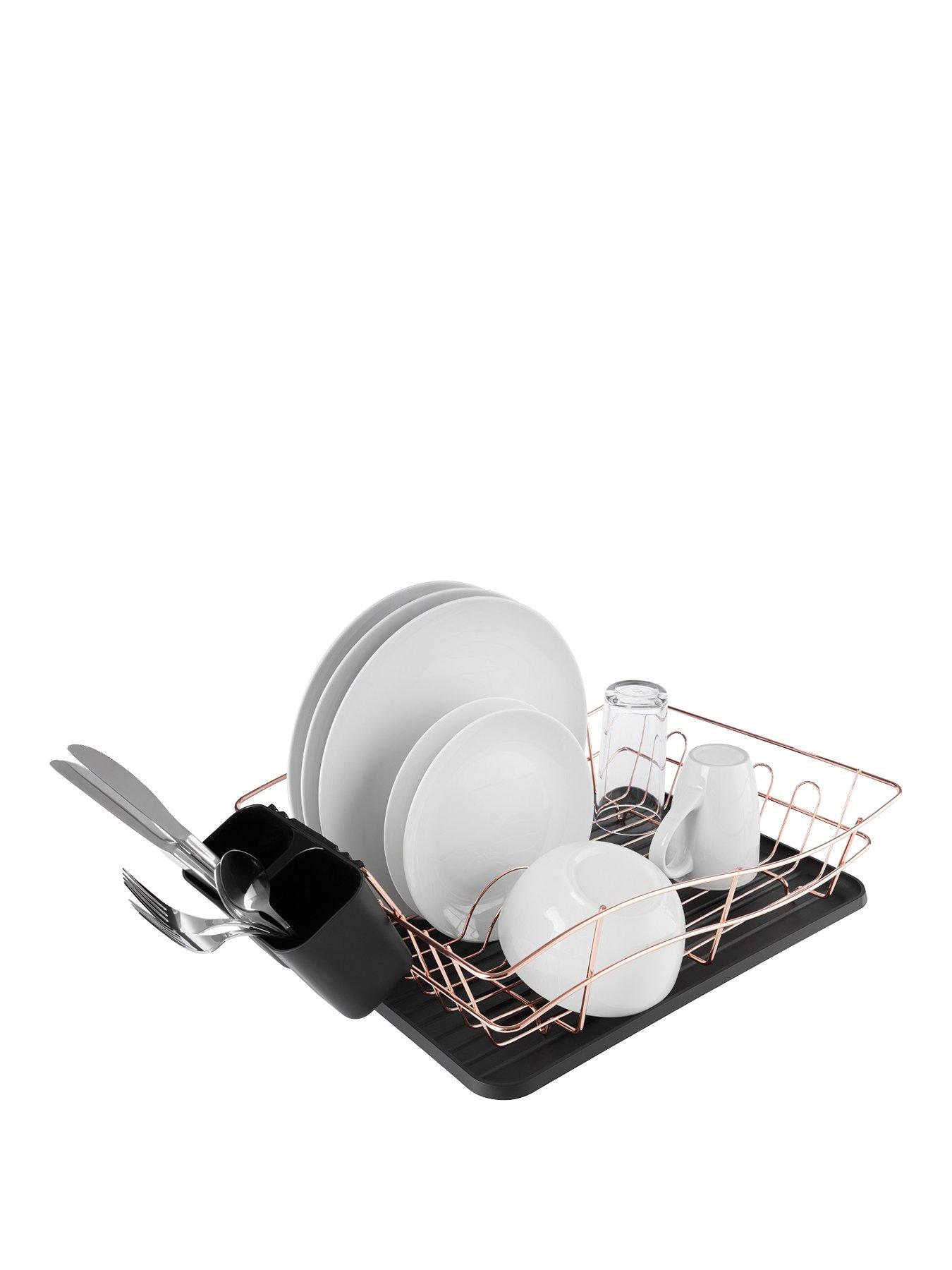 tower-dish-rack-with-rose-gold-trayfront