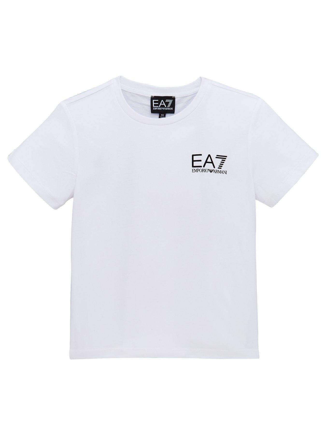 Image 1 of 3 of EA7 Emporio Armani Emporio Armani Boys Short Sleeve Logo T-Shirt - White