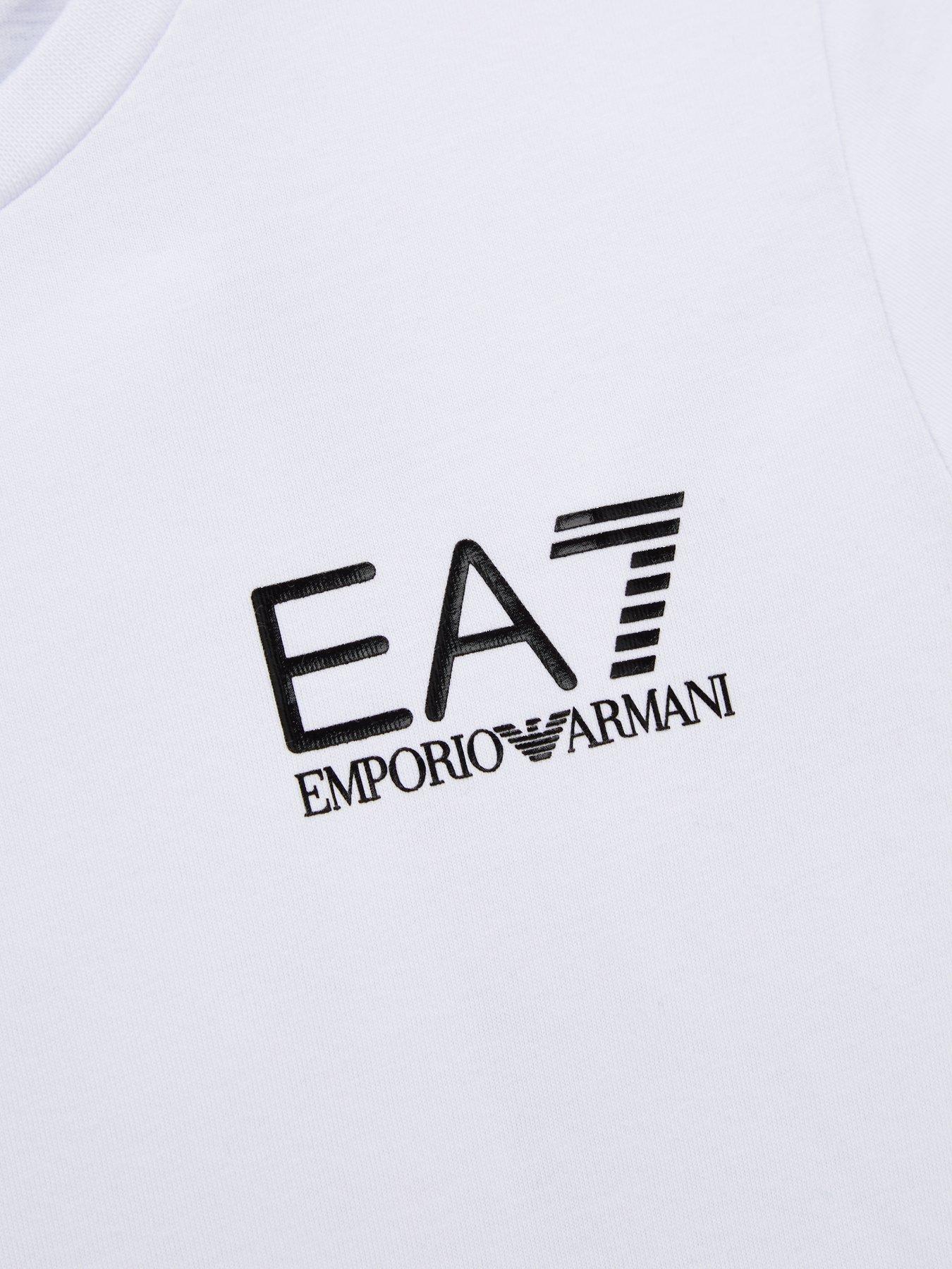 Image 3 of 3 of EA7 Emporio Armani Emporio Armani Boys Short Sleeve Logo T-Shirt - White