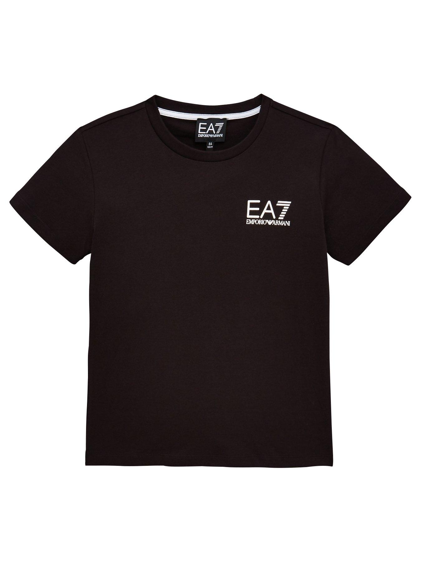 EA7 Emporio Armani Boys Short Sleeve Logo T-Shirt - Black